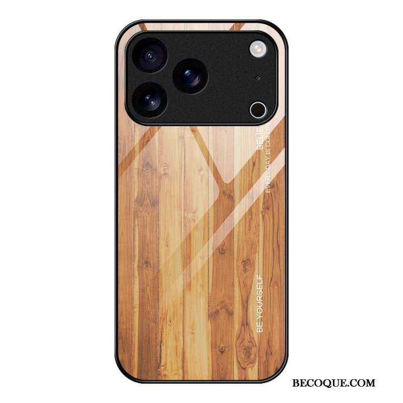 Case iPhone 17 Pro Max Puhelinkuoret Puuefektikarkaistu Lasi