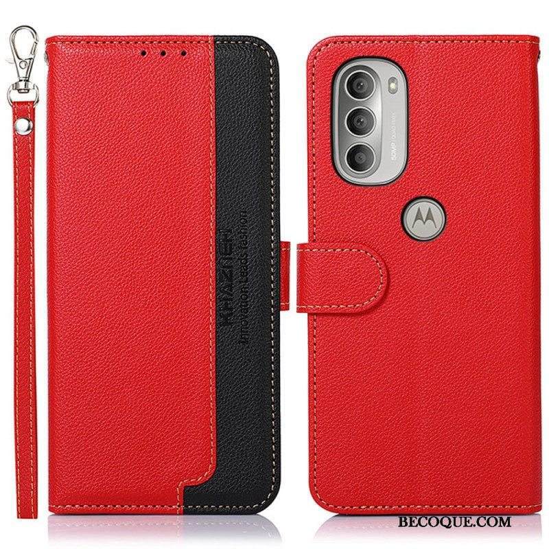 Flip Case Moto G51 5G Litsi Style Rfid Khazneh