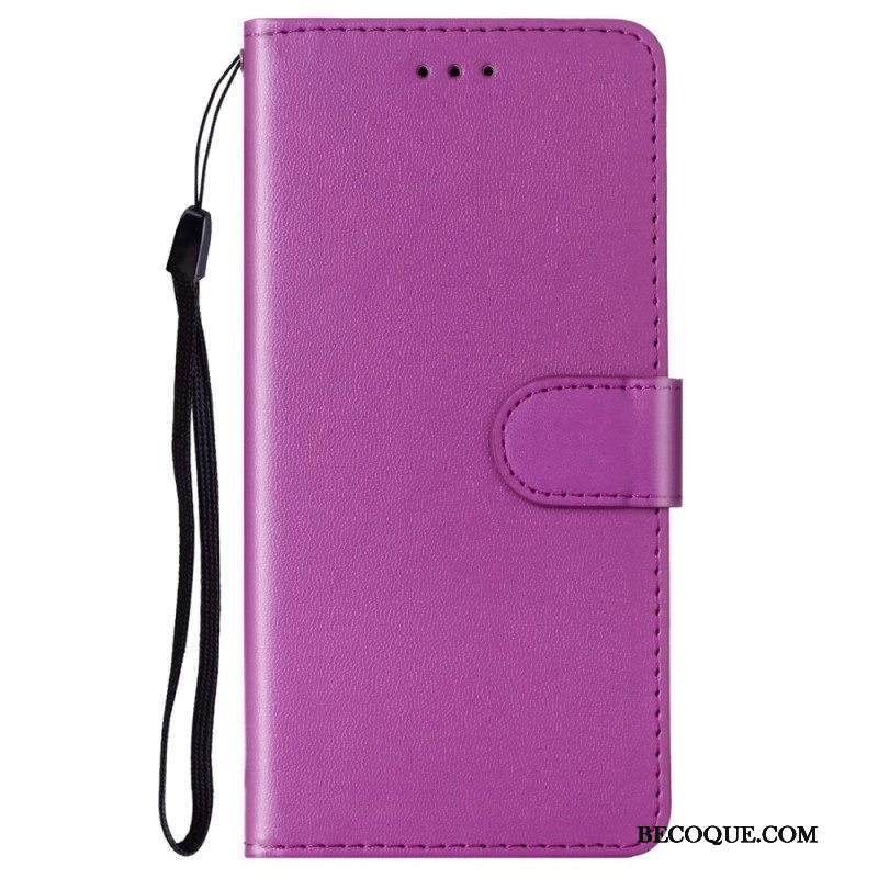 Flip Case Moto G73 5G Suojaketju Kuori Tavallinen Hihnalla