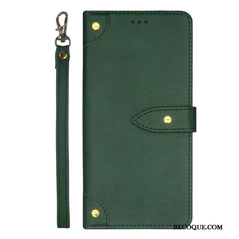 Flip Case Motorola Edge 40 Pro Niitit Ja Hihna Idewei