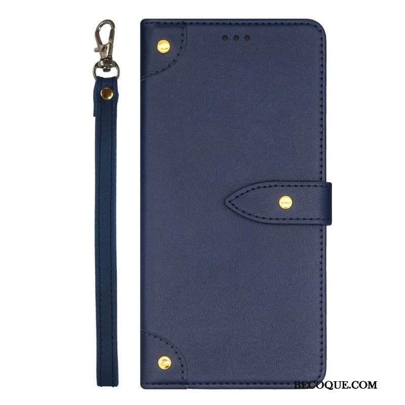 Flip Case Motorola Edge 40 Pro Niitit Ja Hihna Idewei