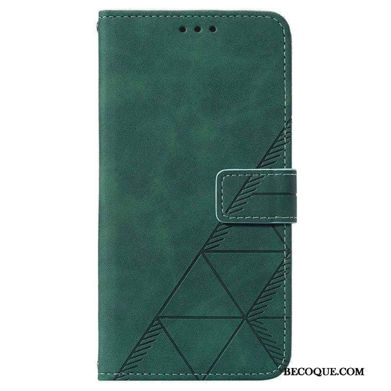 Flip Case Samsung Galaxy A14 / A14 5G Kolmiot Kaulanauhalla