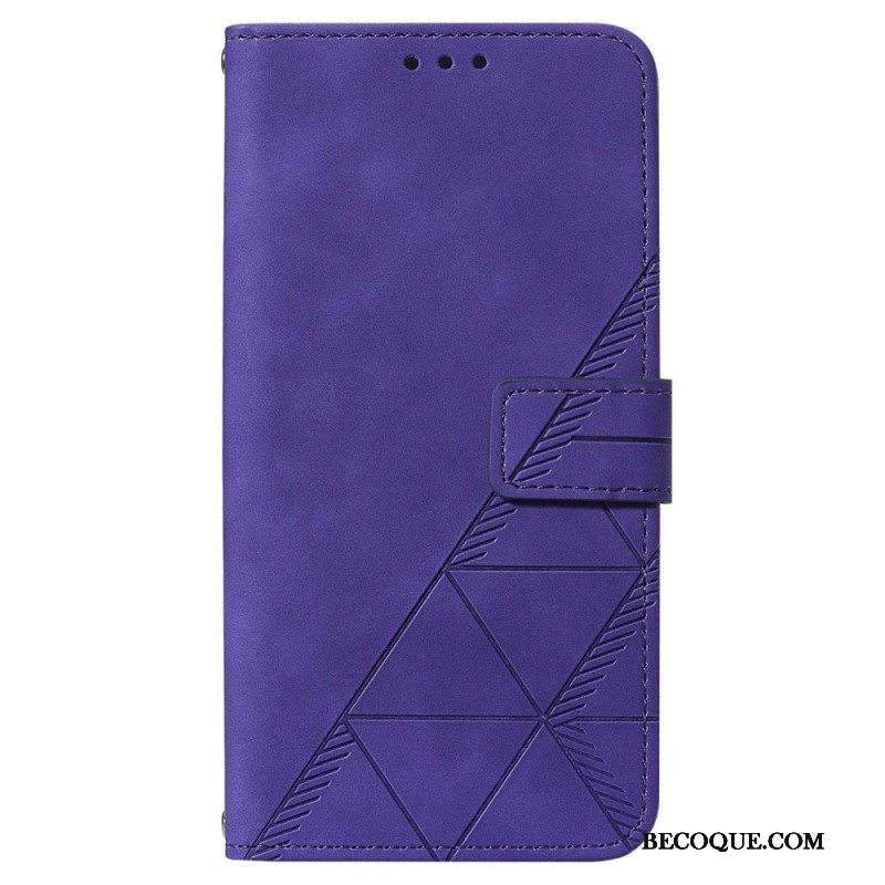 Flip Case Samsung Galaxy A14 / A14 5G Kolmiot Kaulanauhalla