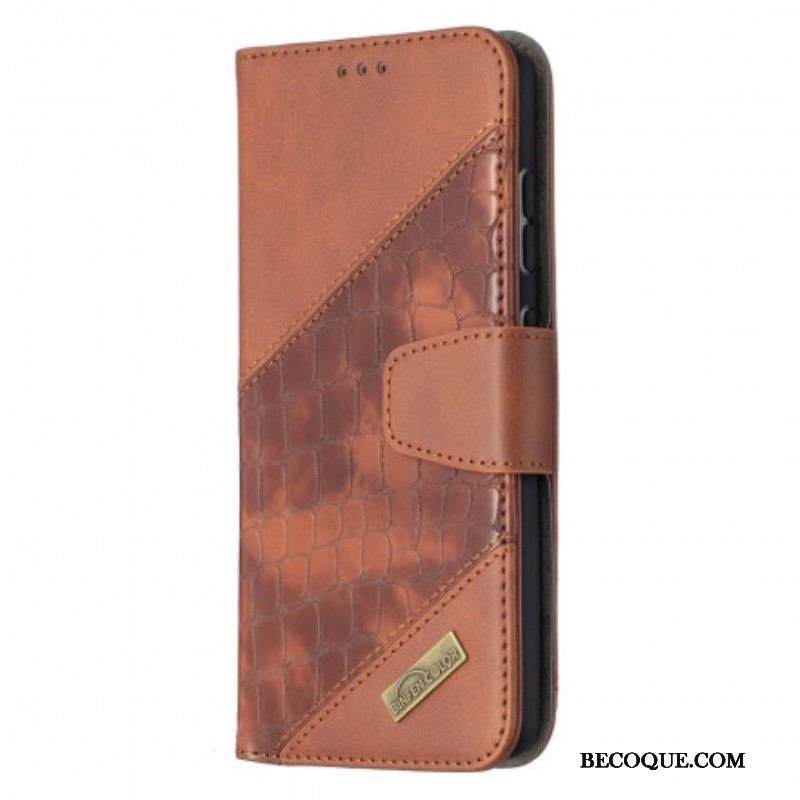 Flip Case Samsung Galaxy A52 4G / A52 5G / A52s 5G Klassinen Krokotiilin Ihoefekti