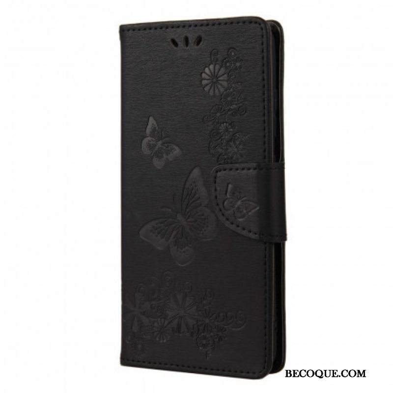 Flip Case Samsung Galaxy A52 4G / A52 5G / A52s 5G Suojaketju Kuori Upeat Hihnaperhoset