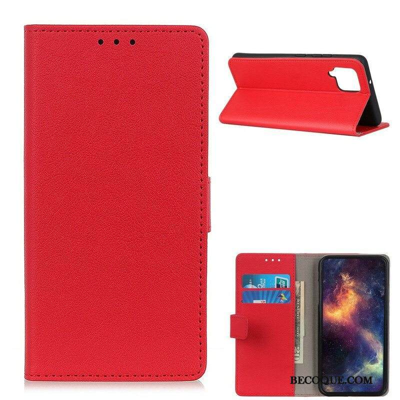 Flip Case Samsung Galaxy M12 / A12 Klassinen Nahkaefekti