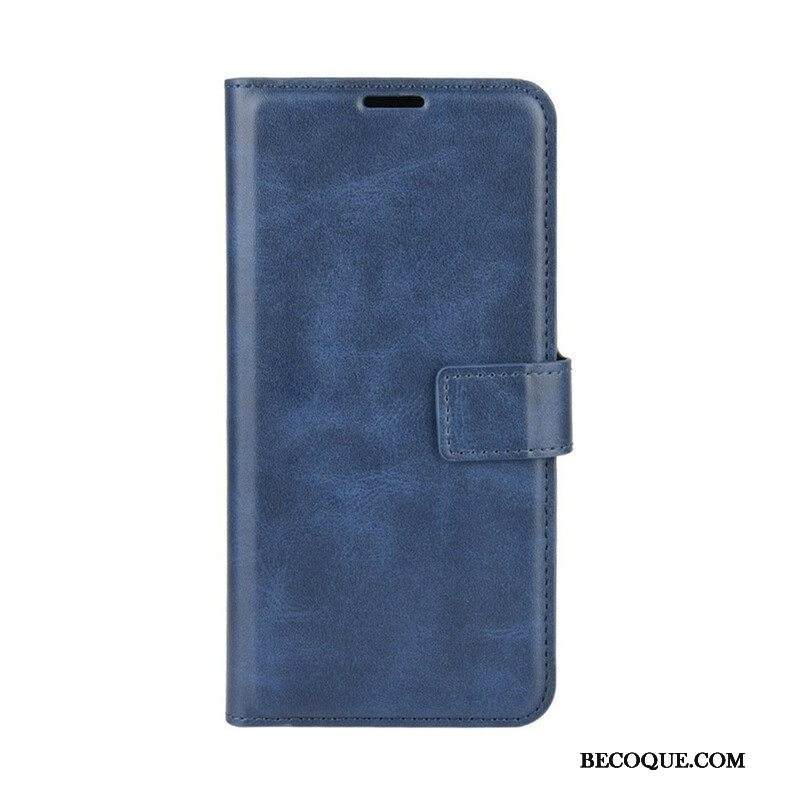 Flip Case Samsung Galaxy M12 / A12 Lasitettu Nahkaefekti