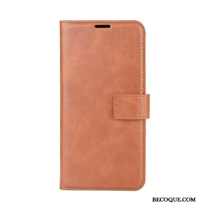 Flip Case Samsung Galaxy M12 / A12 Lasitettu Nahkaefekti