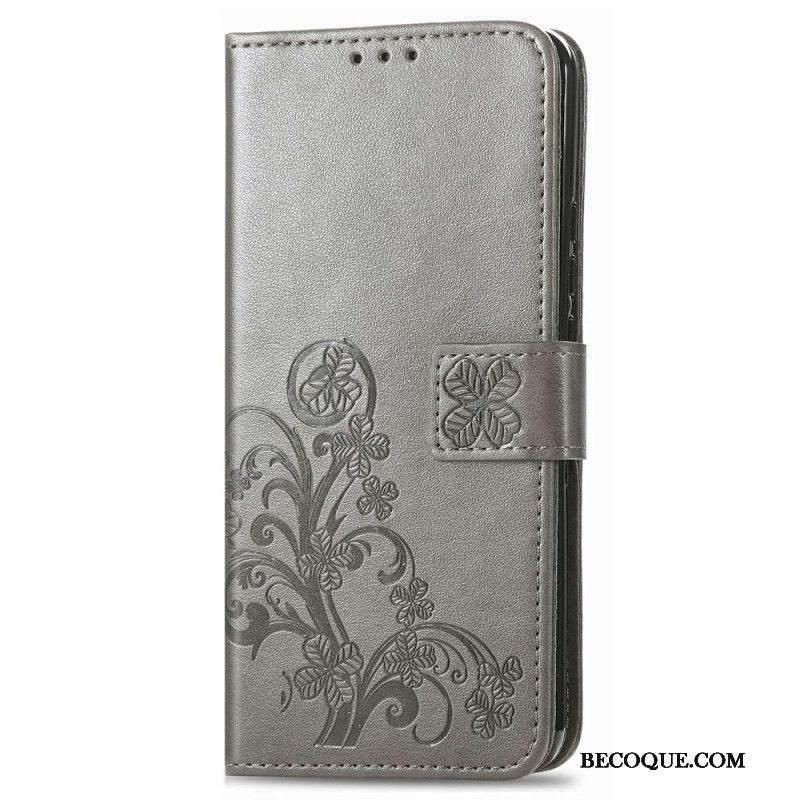 Flip Case Samsung Galaxy M13 Kukkainen Hihnalla