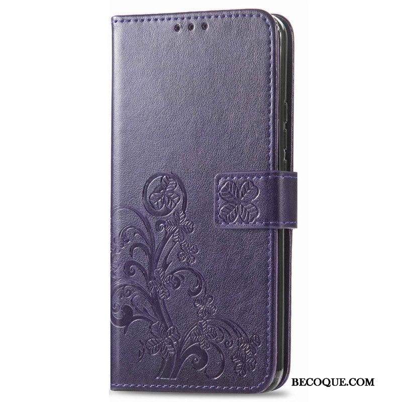 Flip Case Samsung Galaxy M13 Kukkainen Hihnalla