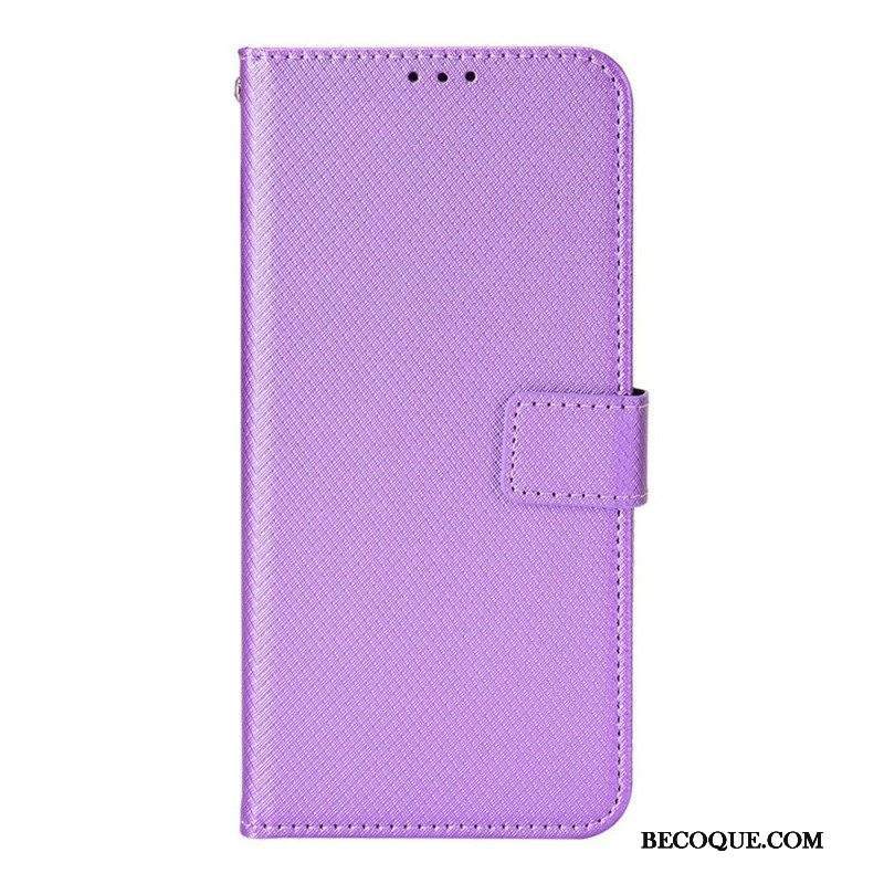 Flip Case Samsung Galaxy M23 5G Teksturoitu Kuvio Hihnalla