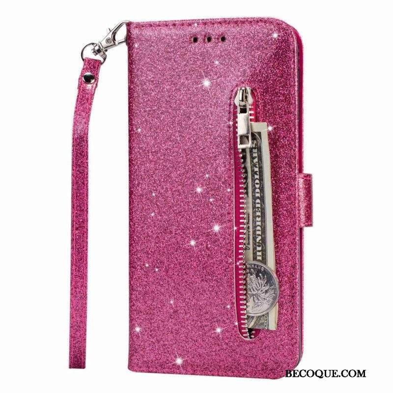 Flip Case Samsung Galaxy S23 5G Glitter Kolikkopussi
