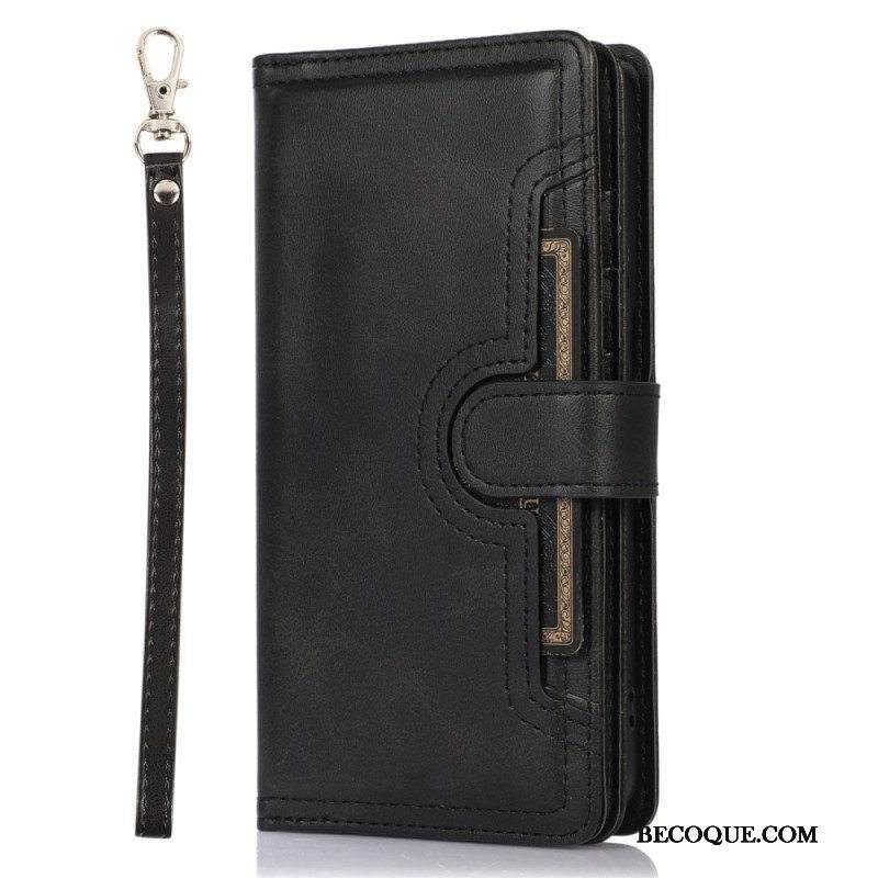 Flip Case Samsung Galaxy S23 5G Monikortti Ja Etutasku