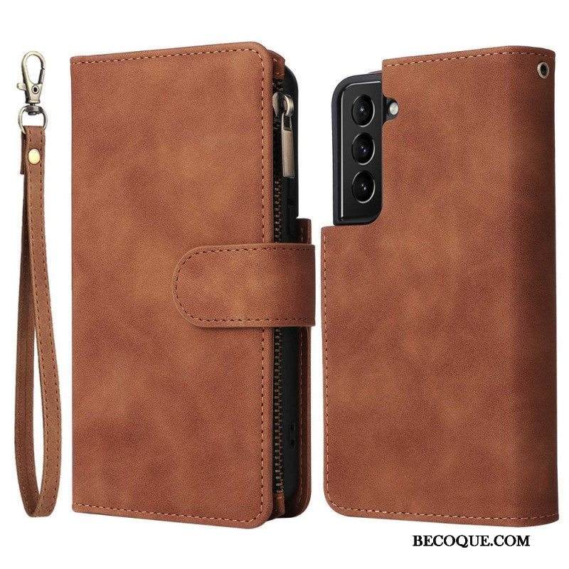 Flip Case Samsung Galaxy S23 5G Vetoketjullisen Pussin Kanssa