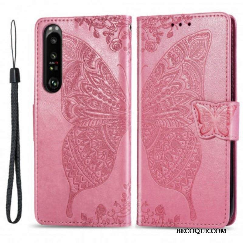 Flip Case Sony Xperia 1 III Puolikkaat Perhoset