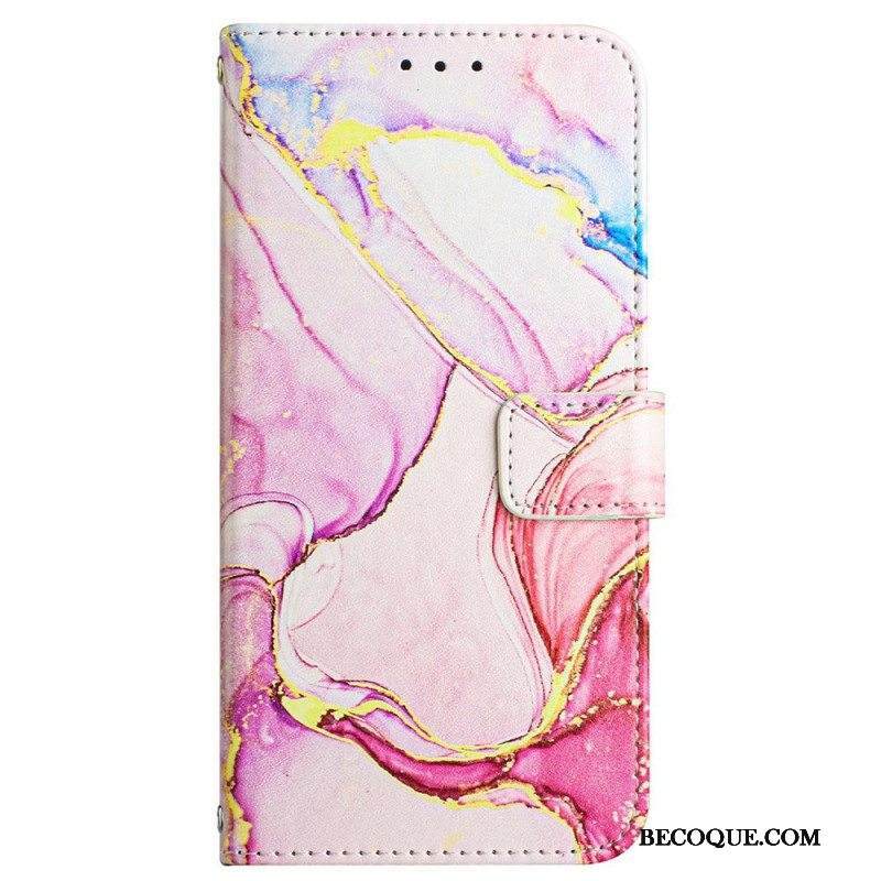 Flip Case Xiaomi 12 / 12X Suojaketju Kuori Strip Marble