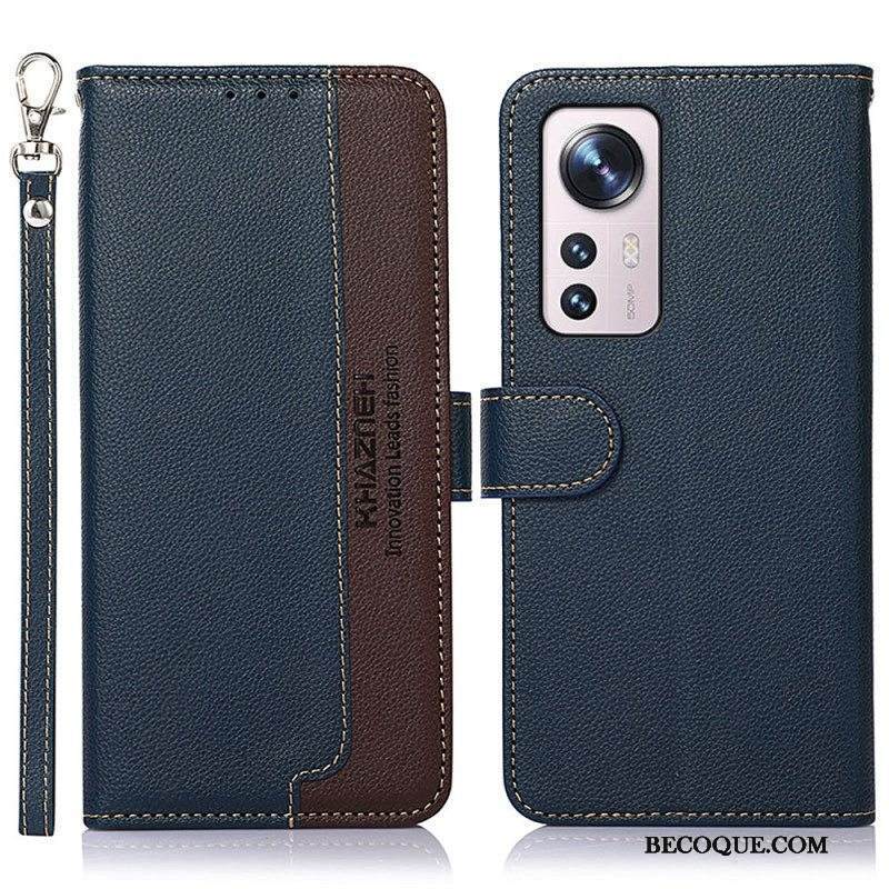 Flip Case Xiaomi 12 Pro Litsi Style Rfid Khazneh