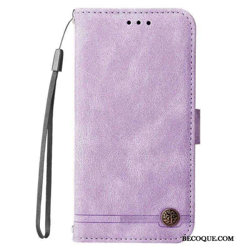 Flip Case Xiaomi 12T / 12T Pro Koristeellinen Niitti Ja Kaulanauha