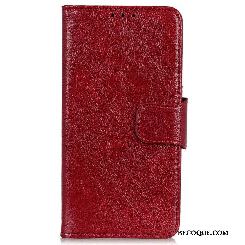 Flip Case Xiaomi 13 Lite Halkaistu Nappan Nahka