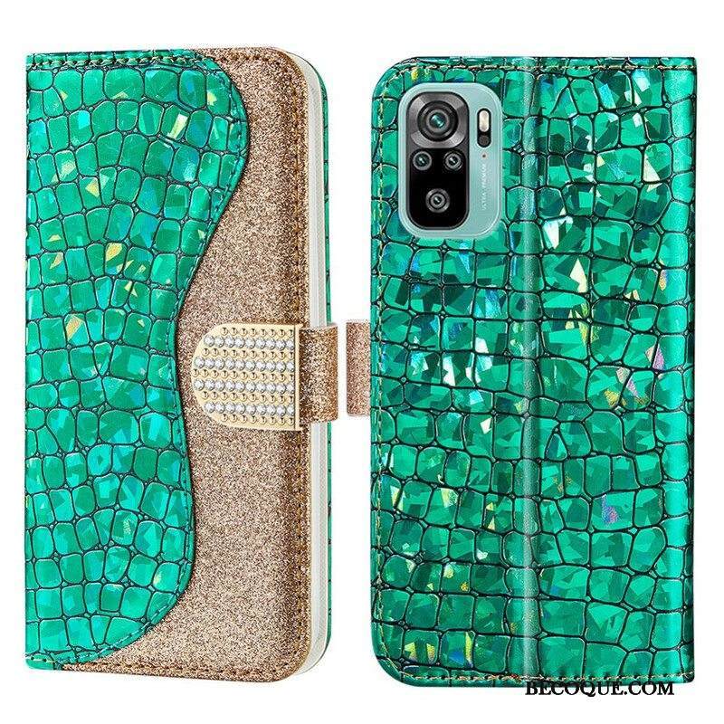 Flip Case Xiaomi Redmi Note 10 / 10S Croco Diamonds
