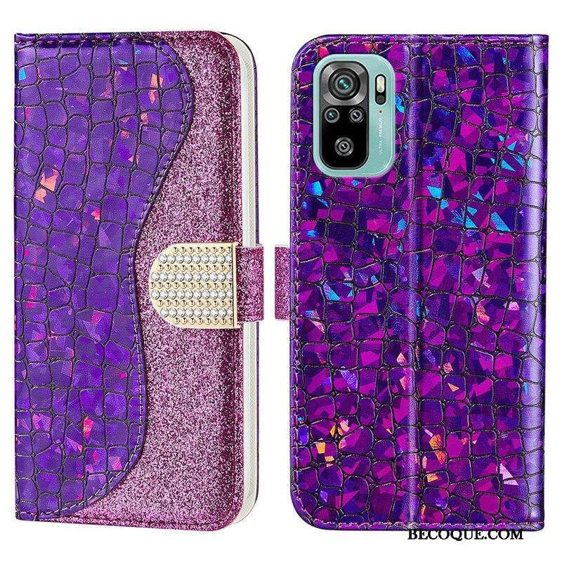 Flip Case Xiaomi Redmi Note 10 / 10S Croco Diamonds