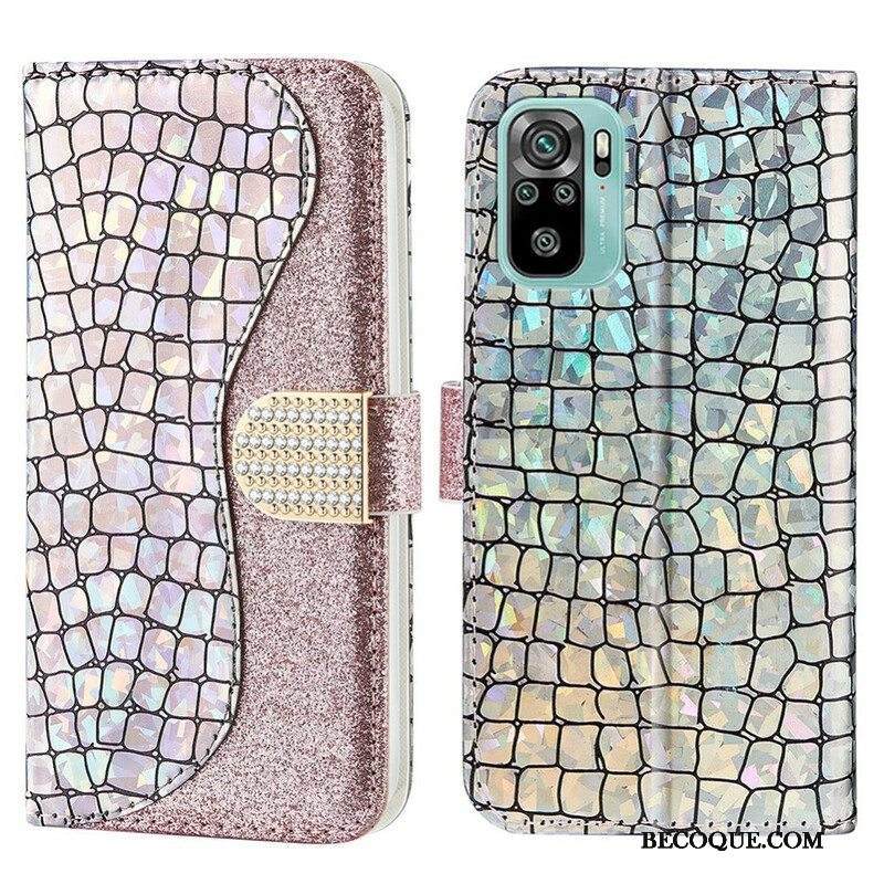 Flip Case Xiaomi Redmi Note 10 / 10S Croco Diamonds