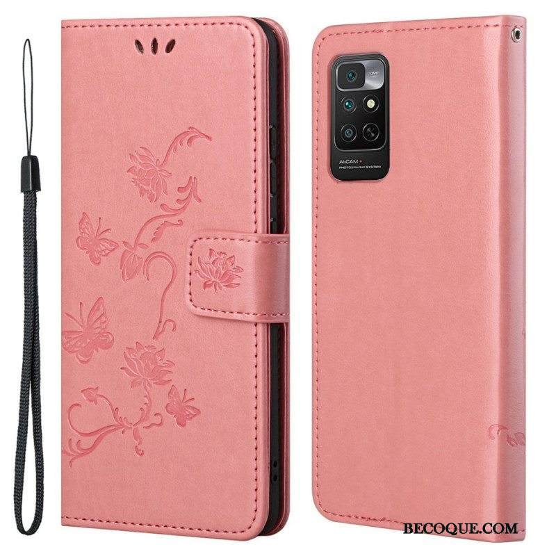 Flip Case Xiaomi Redmi Note 11 / 11S Suojaketju Kuori Strap Kukat