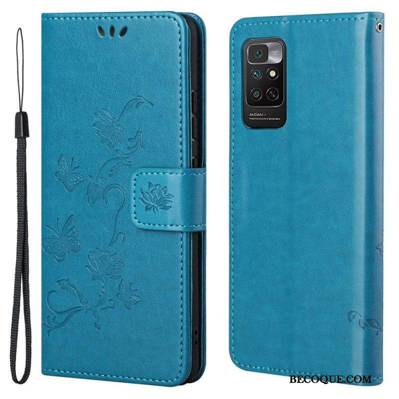 Flip Case Xiaomi Redmi Note 11 / 11S Suojaketju Kuori Strap Kukat