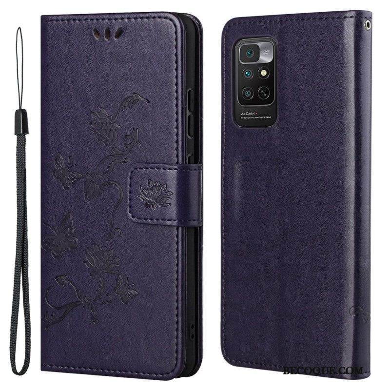 Flip Case Xiaomi Redmi Note 11 / 11S Suojaketju Kuori Strap Kukat