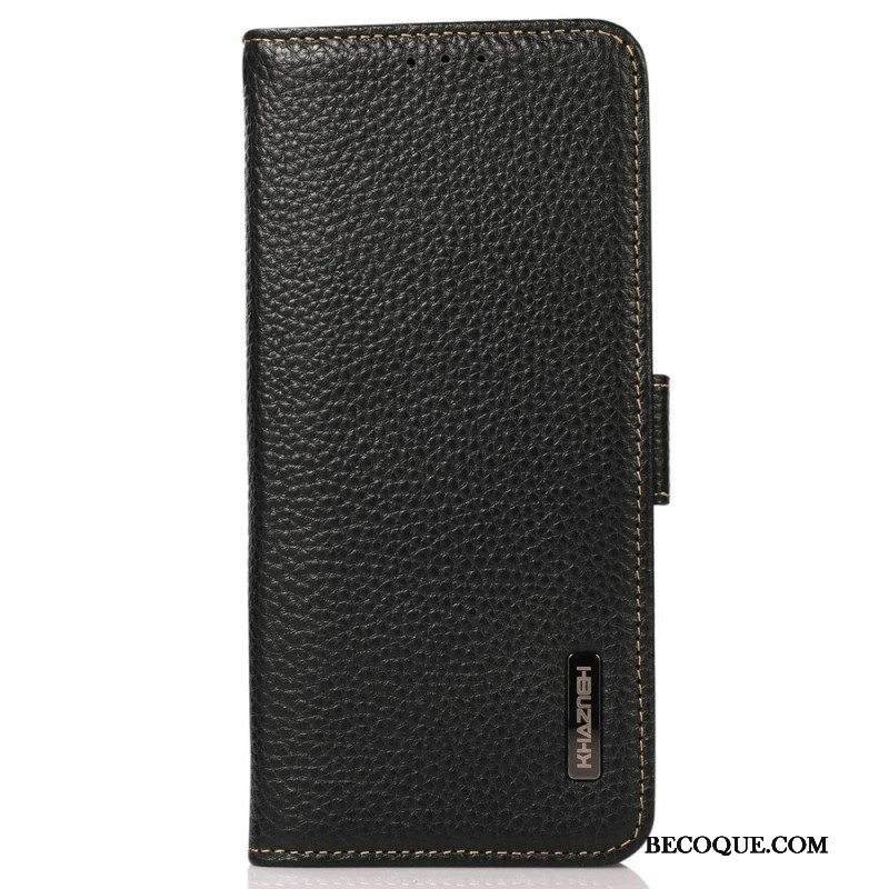 Flip Case Xiaomi Redmi Note 12 Pro Litsi Nahka Khazneh Rfid