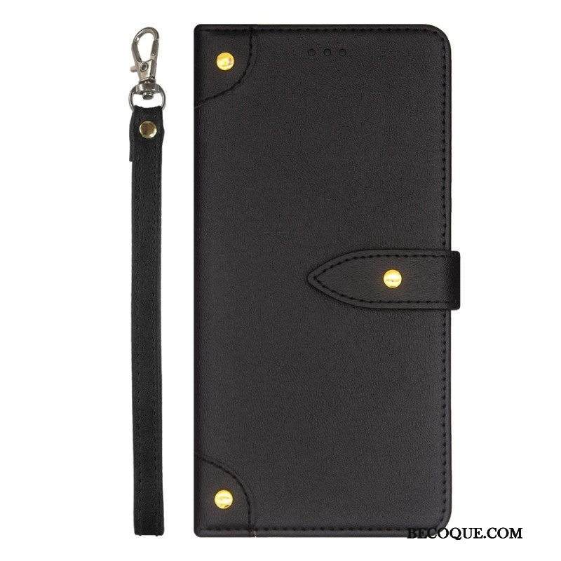 Flip Case Xiaomi Redmi Note 12 Pro Plus Niitit Ja Hihna Idewei