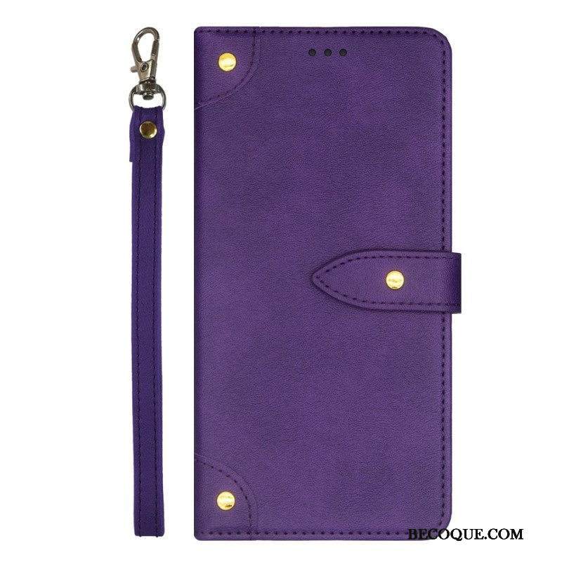 Flip Case Xiaomi Redmi Note 12 Pro Plus Niitit Ja Hihna Idewei