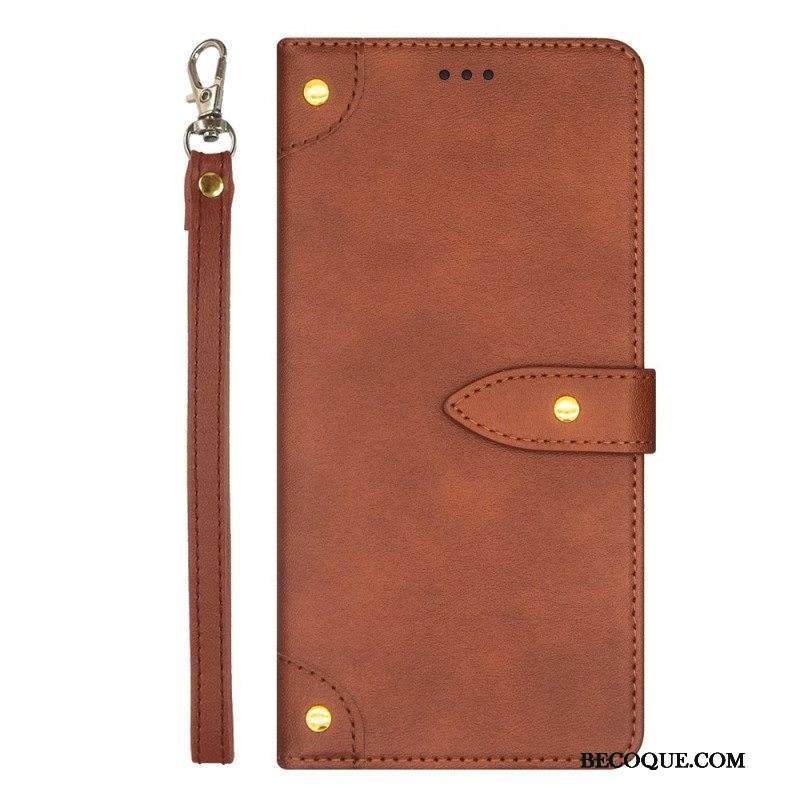 Flip Case Xiaomi Redmi Note 12 Pro Plus Niitit Ja Hihna Idewei