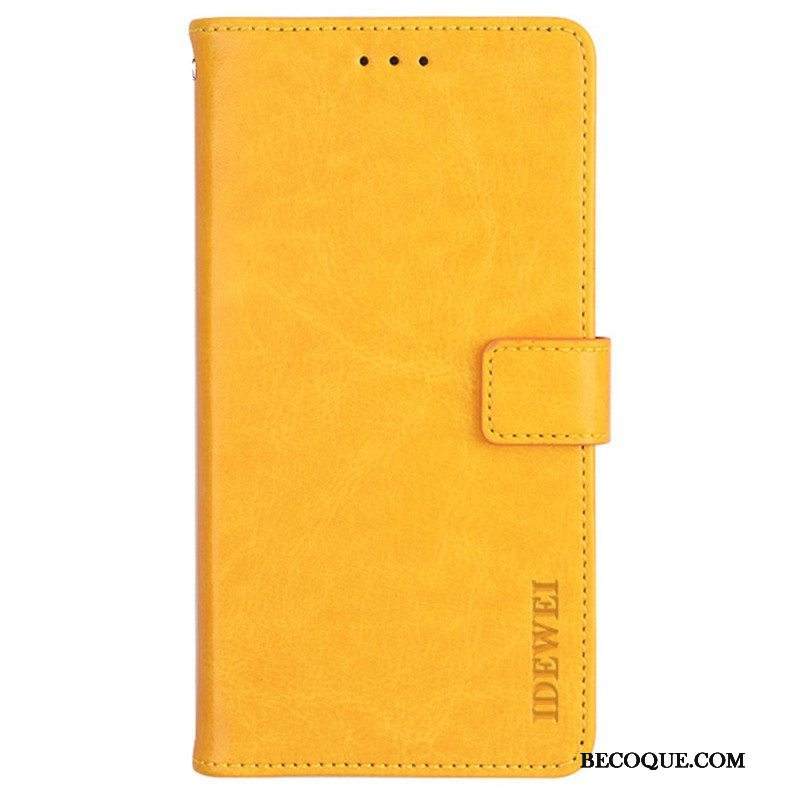 Flip Case iPhone 14 Pro Nahkajäljitelmä Idewei