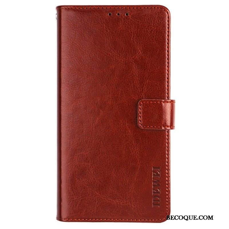 Flip Case iPhone 14 Pro Nahkajäljitelmä Idewei