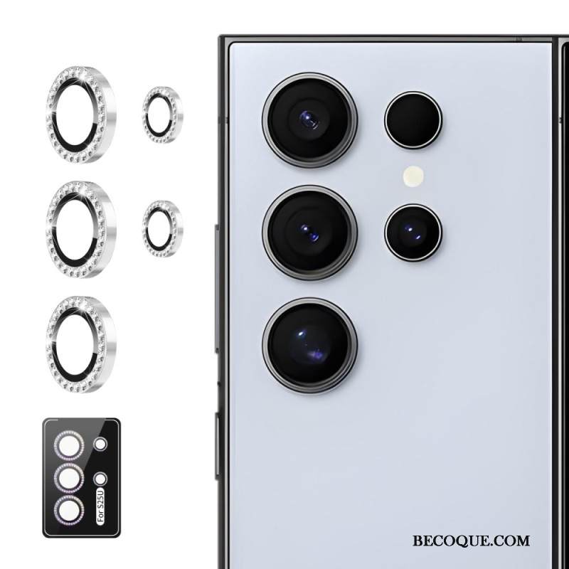 Kameran Linssin Suojus Samsung Galaxy S25 Ultra 5g Metalliseosrenkailla Ja Strasseilla