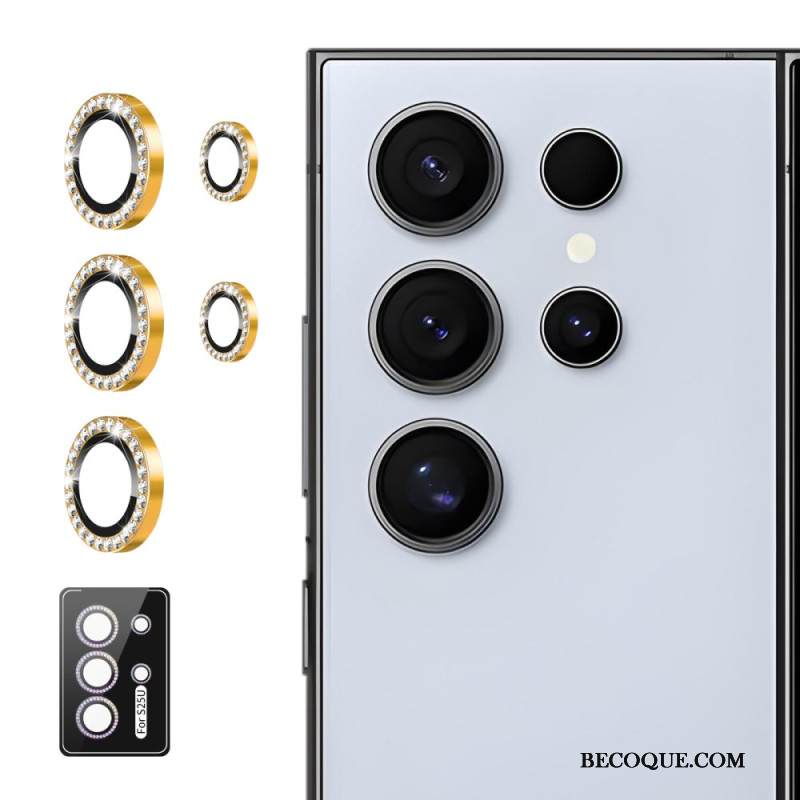 Kameran Linssin Suojus Samsung Galaxy S25 Ultra 5g Metalliseosrenkailla Ja Strasseilla