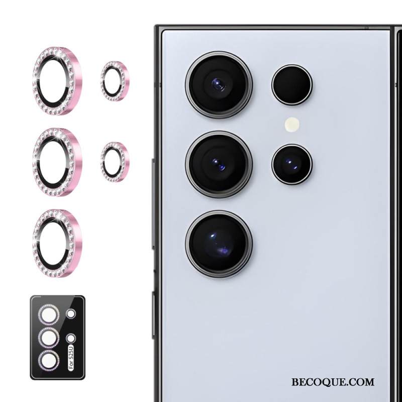 Kameran Linssin Suojus Samsung Galaxy S25 Ultra 5g Metalliseosrenkailla Ja Strasseilla