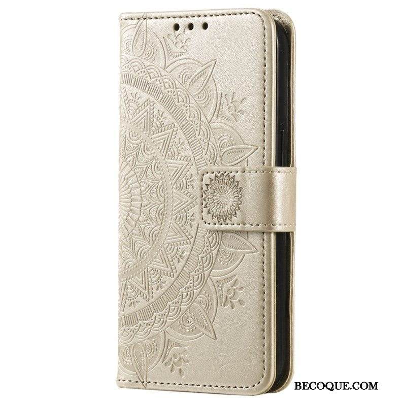 Kotelot Huawei Mate 50 Pro Mandala-aurinko Kaulanauhalla