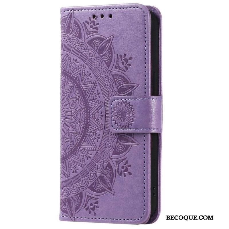 Kotelot Huawei Mate 50 Pro Mandala-aurinko Kaulanauhalla