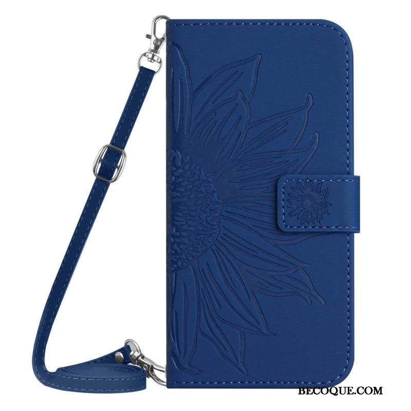 Kotelot Huawei P60 Pro Auringonkukka Ja Olkahihna