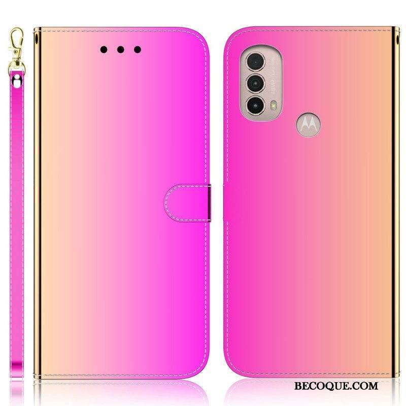 Kotelot Moto E40 / E30 / E20 Keinonahkainen Peilin Kansi