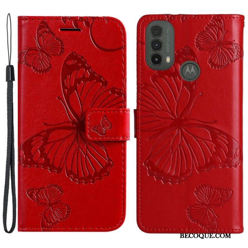 Kotelot Moto E40 / E30 / E20 Suojaketju Kuori Jättiläishihnaperhoset