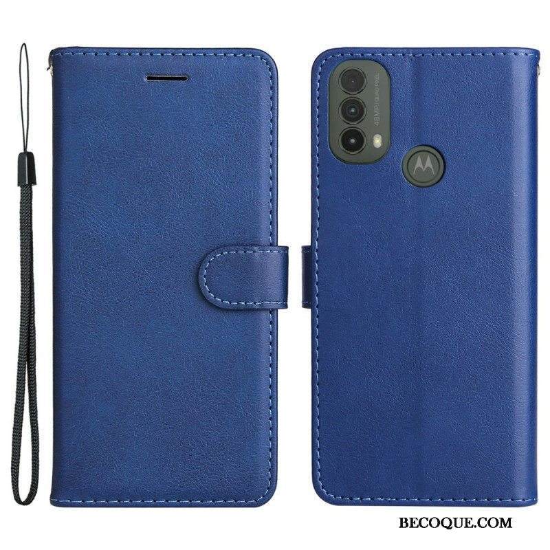 Kotelot Moto E40 / E30 / E20 Suojaketju Kuori Strappy Leather Effect