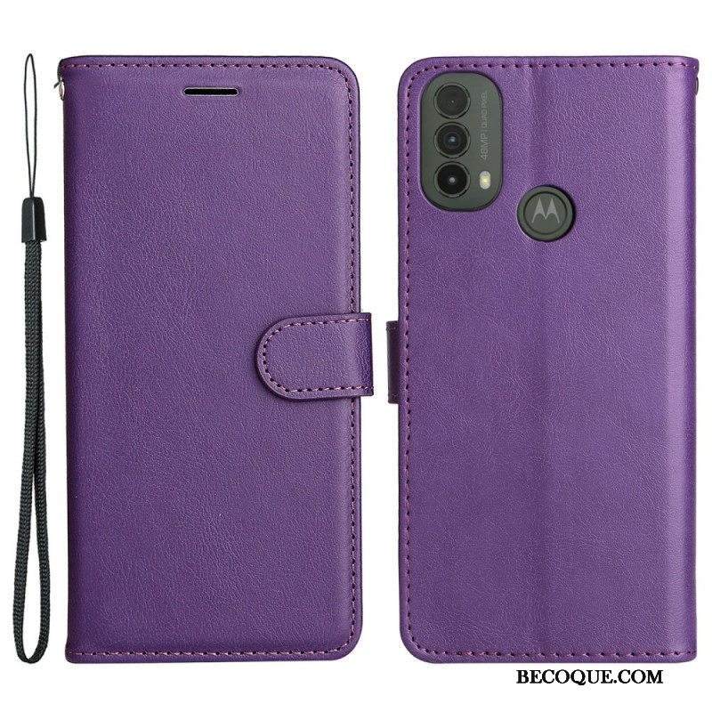 Kotelot Moto E40 / E30 / E20 Suojaketju Kuori Strappy Leather Effect