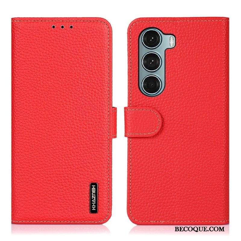 Kotelot Moto G200 5G Aitoa Nahkaa Litsi Khazneh