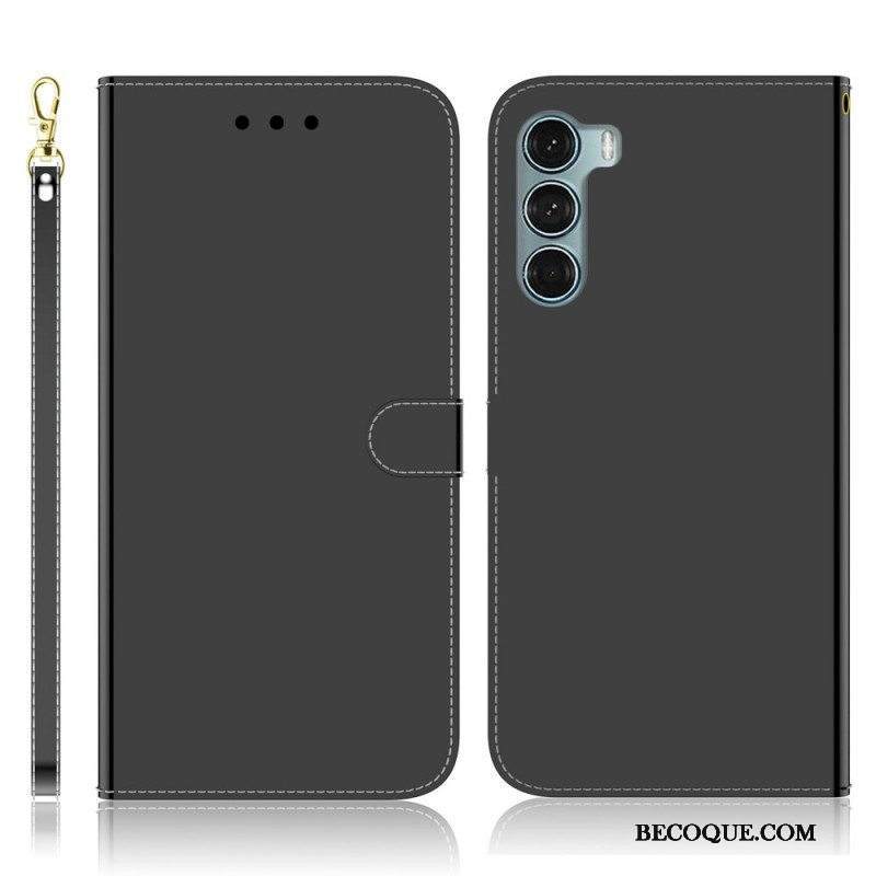 Kotelot Moto G200 5G Keinonahkainen Peilin Kansi