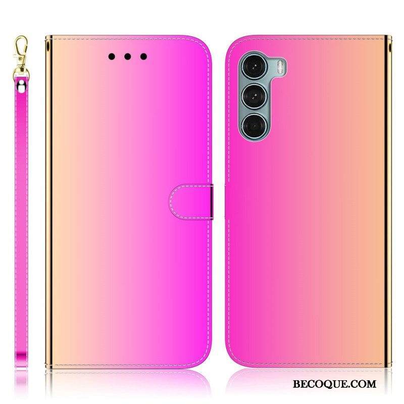 Kotelot Moto G200 5G Keinonahkainen Peilin Kansi