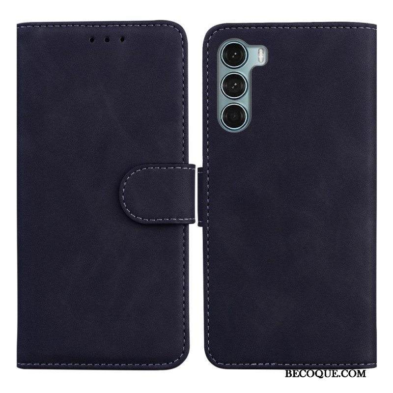 Kotelot Moto G200 5G Yksivärinen Nahkaefekti