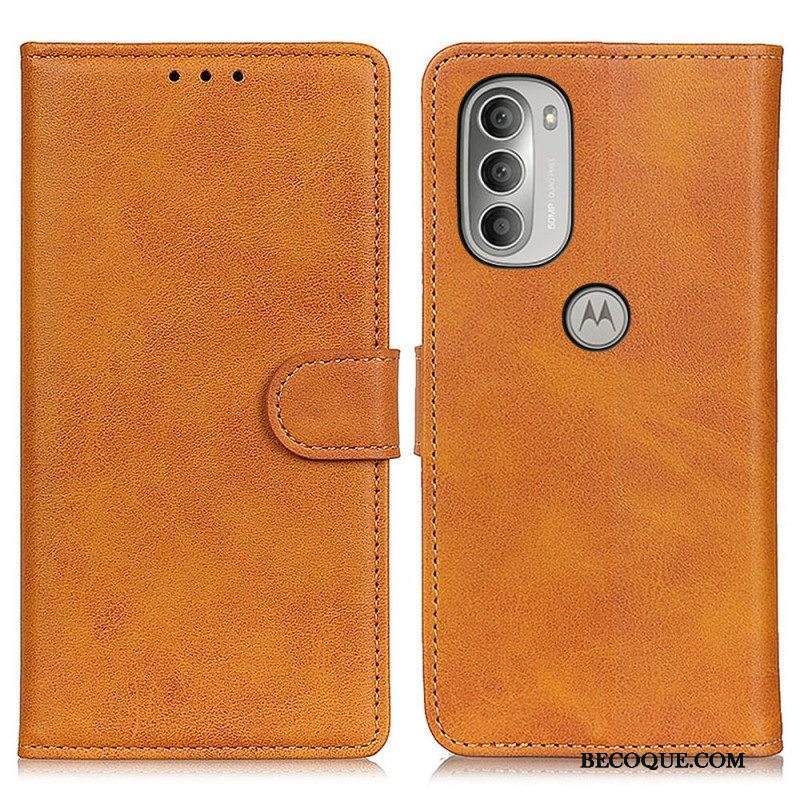 Kotelot Moto G51 5G Retro Mattanahkaefekti